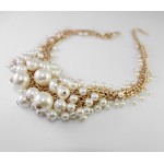 Ivory Pearl Cascade Statement Necklace